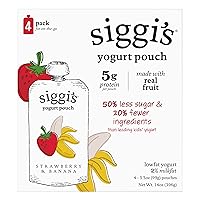 siggi’s Kids Lowfat Yogurt Pouches, Strawberry Banana, 3.5 oz. Each, 4 Ct – 2% Milkfat