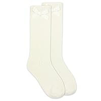 Jefferies Socks Girls' Pointelle Bow Knee High Socks 1 Pack