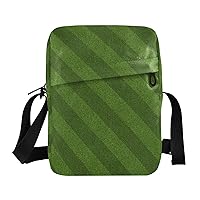 ALAZA Sport Field Pattern Crossbody Bag Small Messenger Bag Shoulder Bag with Zipper for Women Men