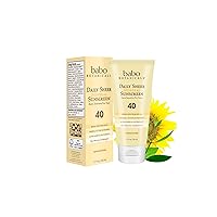 Babo Botanicals Daily Sheer Mineral Face Sunscreen Lotion SPF40 - Natural Zinc Oxide & Titanium Dioxide - 70% Organic Ingredients - Raspberry Oil & Aloe Vera - Fragrance Free - For Face - For all ages