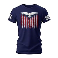 Hawk Silhouette Gym Shirt Men, American Flag Shirt to Show Your Patriotism