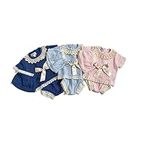 Baby Summer Knit Set, Baby Blue, 1 Month