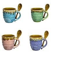 Rockin Gear Mugs Espresso Cups Set of 4, Ceramic Teacups 5 Ounce Small Coffee Mugs Combo - Tea Coffee Cups Hot Drinks best coffee mugs for Anniversary
