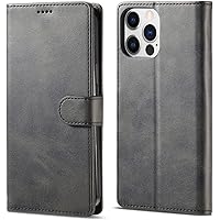 Case for iPhone 14/14 Plus/14 Pro/14 Pro Max, Premium Leather Folio Cover, Magnetic Closure Protective Wallet Flip with [Card Slots][Kickstand] (Color : Preto, Size : 14 6.1