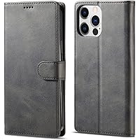 Case for iPhone 14/14 Plus/14 Pro/14 Pro Max, Premium Leather Folio Cover, Magnetic Closure Protective Wallet Flip with [Card Slots][Kickstand] (Color : Preto, Size : 14 Pro Max 6.7