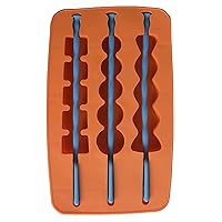DIY Silicone Chocolate Lollipop Making Mold Ice Candy Sweet Maker with Sticks (Orange)