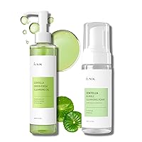 IUNIK Centella Asiatica Cleansing Oil & Bubble Foaming Facial Cleanser Gentle Mild Makeup & Sunscreen Remover Pore Acne Sebum Control Cleanser Soothing Moisturizing for All Skin Types Korean Skincare