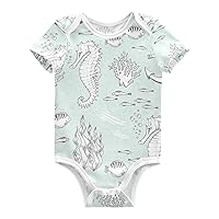 Baby Boy Girl Bodysuits Short Sleeve Unisex Newborn Outfit Clothes Jumpsuit for Babies 0-24 Months