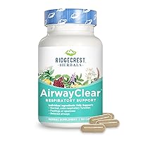 Ridgecrest Herbals AirwayClear, Lung Health and Breathing Support Supplements with Schisandra Fruit, Cassia Bark and Ginger Root, Sinus, Mucus Support, Gluten Free (60 Vegan Caps, 30 Serv)