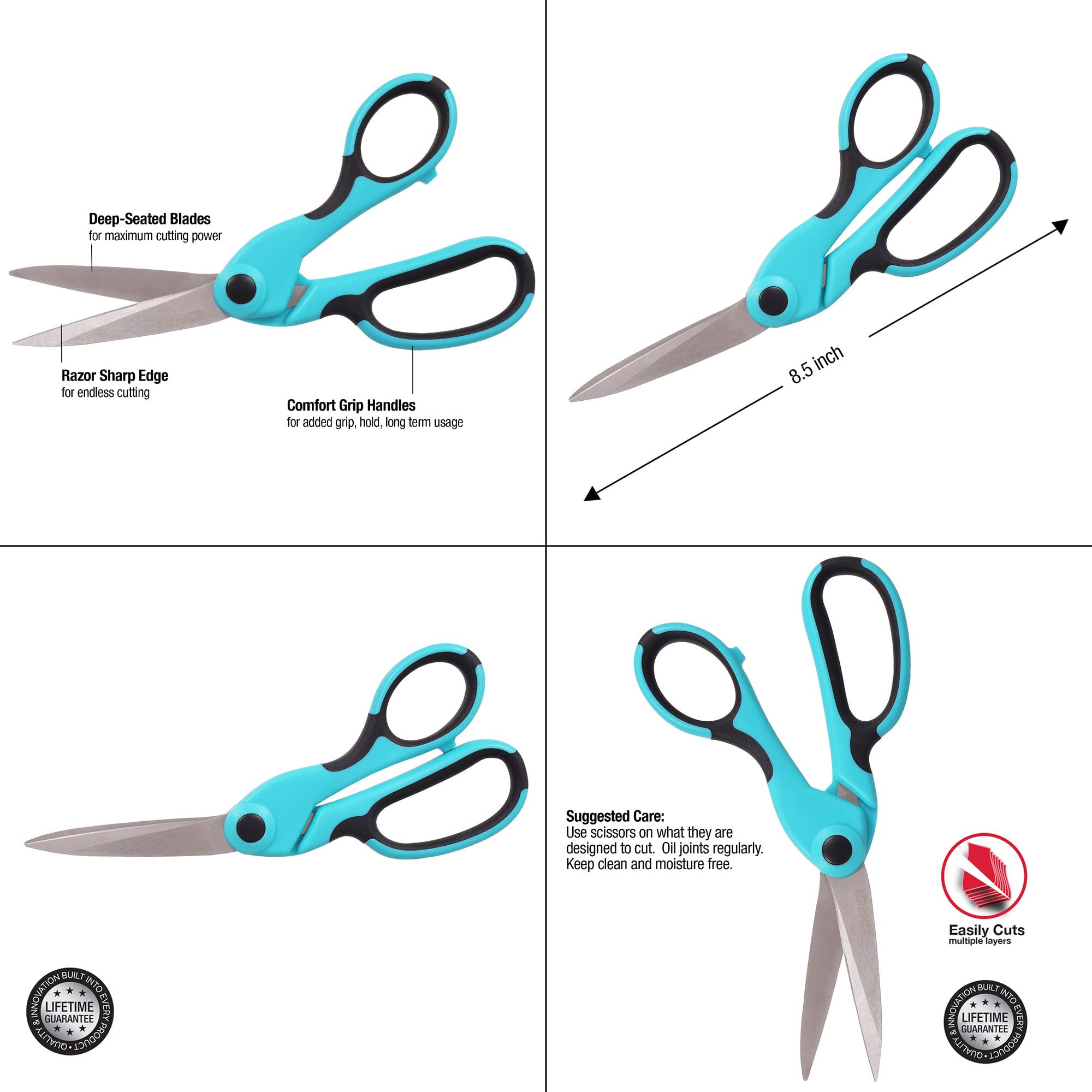 SINGER ProSeries Sewing Scissors Bundle, 8.5