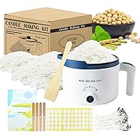 plobiba Soy Candle Making Kit with Wax Melter, 10lbs Soy Wax for Candle Making, Premium Natural Soy Wax Flakes, Electric Wax Melting Pot, 100 Cotton Wicks, 100 Wick Stickers, & 4 Centering Devices