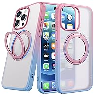 for iPhone 15 Pro Max Case (6.7'')with 360 Kickstand[Compatible with MagSafe] Anti-fingerprint,Rugged Shockproof Matte Translucent Drop Proof Bumper Phone Case for iPhone 15 Pro Max-Women, Men