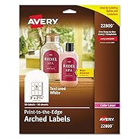AVERY Arched Labels with Sure Feed for Laser Printers, Water Resistant, 3 x 2.25, 90 Labels (22809), White