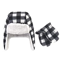 Hudson Baby Unisex Baby Fleece Trapper Hat and Mitten Set