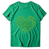Preppy Clothes With Jacket Women's Spring/Summer S P Festival Green Special Theme Print Round Neck Short plus