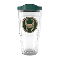 Tervis Marvel Loki Icon Made in USA Double Walled Insulated Tumbler Travel Cup Keeps Drinks Cold & Hot, 24oz, Classic