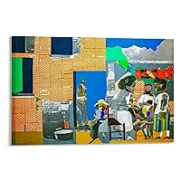Romare Bearden, A Famous American Painter, Oil Painting Collage Art Poster (9) Canvas Poster Wall Art Decor Print Picture Paintings for Living Room Bedroom Decoration Frame-style 30x20inch(75x50cm)