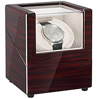 Watch Winder for Single Automatic Watches Solid Wooden Box with Mabuchi Motors, Battery Powered or AC Adapter