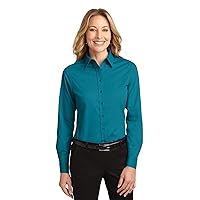 Port Authority Ladies Long Sleeve Easy Care Shirt, Teal Green, 6XL