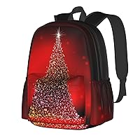 Christmas Tree Glittering 17 Inch Backpack for man woman with Side Pocket laptop backpack casual backpack for Travel