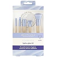 EcoTools Elements Limited Edition Hydro-Flow Skincare & Makeup Application Brush Kit, 5 Piece Brush Set, Blue