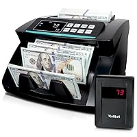 KOLIBRI Money Counter Machine with Advanced Fake Detection & LCD Display | 1,500 Bills per Minute Single-Denomination Cash Counter | Bill Counter Machine (US Customer Support) (KKR)