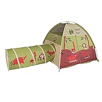 Pacific Play Tents 20435 Kids Safari Fun Dome Tent Crawl Tunnel Combo Indoor / Outdoor Fun,Multicolor