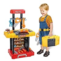 Kids Tool Bench with Electric Drill Toddler Workbench Tools Set for Kids Pretend Play Learning Toy Tool Set, Indoor & Outdoor Toys for 2 Year Old Boys Gift