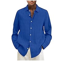 Hawaiian Shirts for Men Fashion Casual Summer Beach Shirts Button Down Long Sleeve Shirt Loose Lightweight Tops