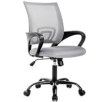 Office Chair Ergonomic Cheap Desk Chair Mesh Computer Chair Lumbar Support Modern Executive Adjustable Stool Rolling Swivel Chair for Back Pain (Grey)