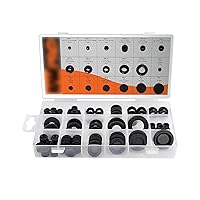 125 PCS Closed Rubber Grommet Kit, Solid Cable Hole Plugs, Automotive Firewall Washers, Multi-Size Sealing Ring Replacements, Universal for Most Cars, Trucks and Vans (Black)