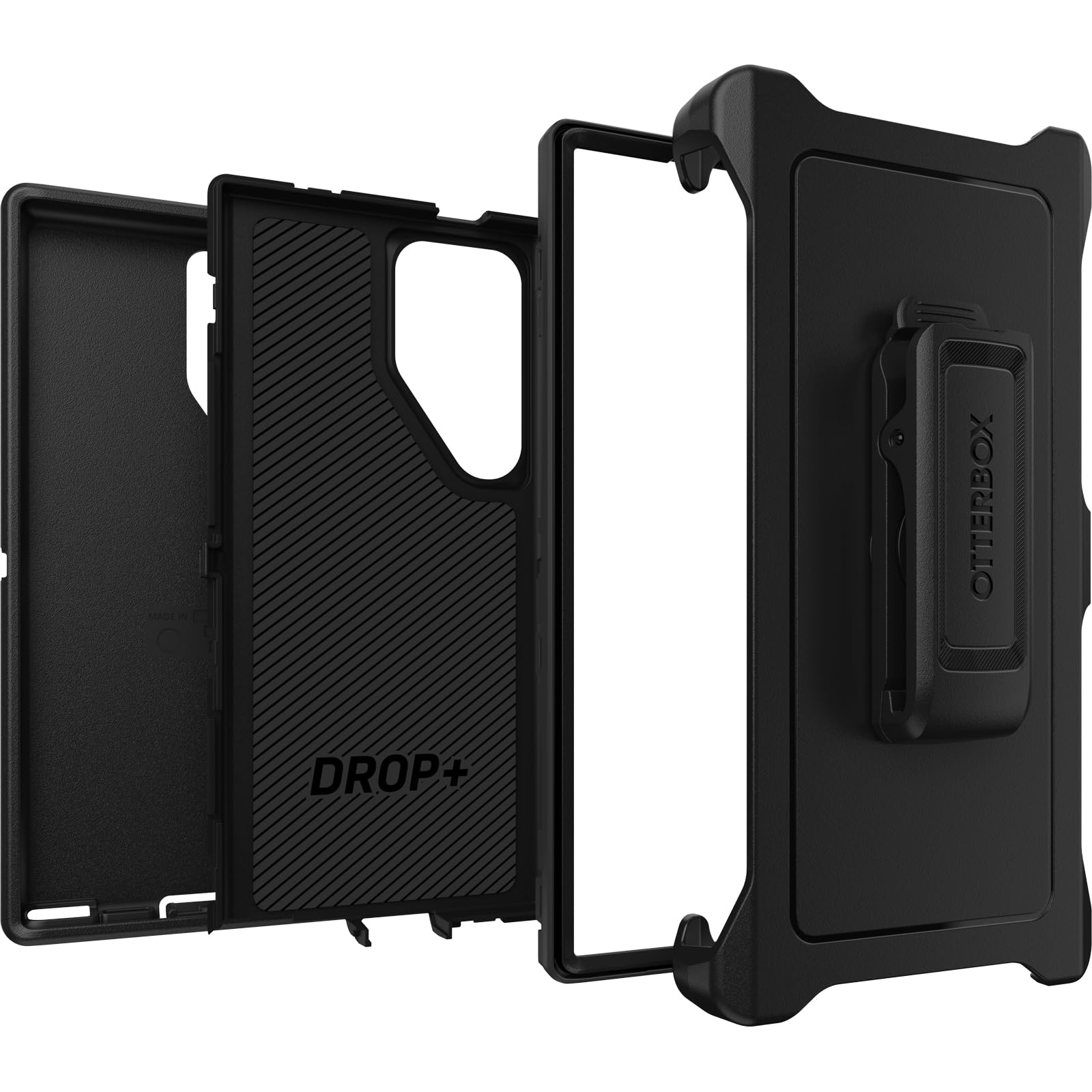 OtterBox Samsung Galaxy S24 Ultra Defender Series Case - Black, Rugged & Durable, with Port Protection, Includes Holster Clip Kickstand