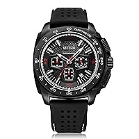 MEGIR Watches for Men Chronograph Quartz Watch with Silicone Strap Waterproof Military Sport Style Wristwatch Man