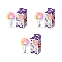 WiZ 100W Eq. (14.5W) A21 Color LED Smart Bulb - Pack of 1 - E26- Indoor - Connects to Your Existing Wi-Fi - Control with Voice or App + Activate with Motion - Matter Compatible