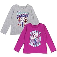 Spidey and His Amazing Friends Spider-Gwen Ghost Spider Miles Morales Girls 2 Pack T-Shirts Toddler to Little Kid