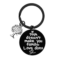 Step Parent Keychain Gifts DNA Doesn't Make You Family Love Does Keychain Step Mom Gifts Step Dad Keychain Adoption Gifts Mothers Day Gift Fathers Day Gift Christmas Birthday Gifts for Bonus Mom Dad