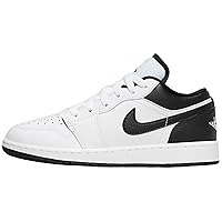 Air Jordan 1 Low Big Kids' Shoes (553560-132, White/Black-White) Size 3.5
