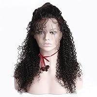 Kinkys Curly 360 Lace Frontal Wig Pre Plucked 150% Density Malaysian Kinky Curly Wig Lace Front Human Hair Wigs With Baby Hair Remy Hair (18inch)
