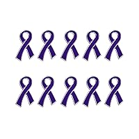 Flat Pancreatic Cancer Purple Ribbon Pins - Pancreatic Cancer Awareness Lapel Pins for Fundraisers & Awareness Events