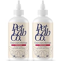 Petlab Co. Clear Ears Therapy Ear Cleaner for Dogs - Supporting Yeast, Itchy Ears & Healthy Ear Canals - Alcohol-Free Dog Ear Wash - Optimized Dog Ear Cleaner Solution - 4 oz. Pack of 2