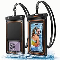 UNBREAKcable Waterproof Phone Pouch 2 Pack - IPX8 Floating Waterproof Phone Case Dry Bag for iPhone 15 14 Pro 13 13 Pro Max 12 11 XR XS SE 2022/2020, Samsung S24 S23 S22 S21 FE, Up to 7.0 inch- Black