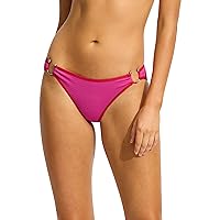 Seafolly Women's Hipster Bikini Bottom Swimsuit with Square Trim Detail