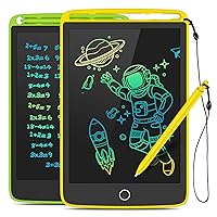 2 Pack LCD Writing Tablet, Colorful Screen Doodle Board 8.5 Inch Drawing Tablet for Kids, Learning Toys Birthday Gifts Travel Activity Games for 3 4 5 6 Year Old Boys and Girls Toddlers（Yellow Green）