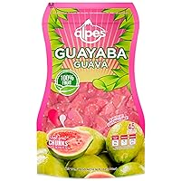 Alpes Guava Fruit Pulp Real Tropical Guava Guayaba Psidium (16 Fl Oz) - Perfect for Cocktails, Juices, Smoothies, Desserts, Sauces, Marinades & More - Premium Quality Caribbean Guava Puree