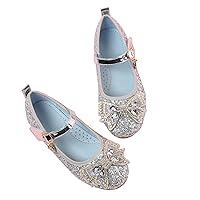 Girls' Sandals Glitter Rhinestone Dress Flats Sequins Princess Low Heel Party Dance Shoes