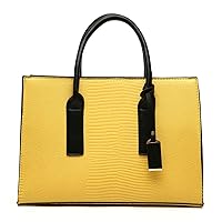 [LEAFICS] Women's PU Leather Tote Bag Retro Embossed Animal Print Top Handle Handbag Satchel Large Capacity Work Shoulder Bag