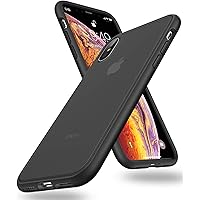 Shockproof Series iPhone Xs/X Case Cover [Military Grade Drop Tested] [Upgraded Nano Material] Translucent Matte Case with Soft TPU Bumper, Protective Case for Apple iPhone Xs - Black
