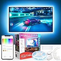Smart TV LED Backlights for 45-75 inch TVs, 8 PCS Segmented Strip Lights, Work with Alexa Google Home, Music Sync Wi-Fi RGB Ambient Lighting, Grouping, Adjustable Length, 25,000 Hours