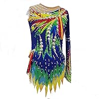 LIUHUO Blue Rhythmic Gymnastics Leotards, fashionable and comfortable, suitable for sports and leisure