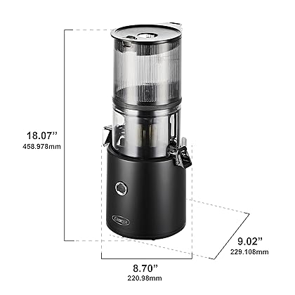 Omega Juicer JC2022BK11 Slow Masticating Cold Press Vegetable and Fruit Juice Extractor Effortless Series for Batch Juicing with Extra Large Hopper for No-Prep, 68-Ounce Capacity, 150-Watts, Black